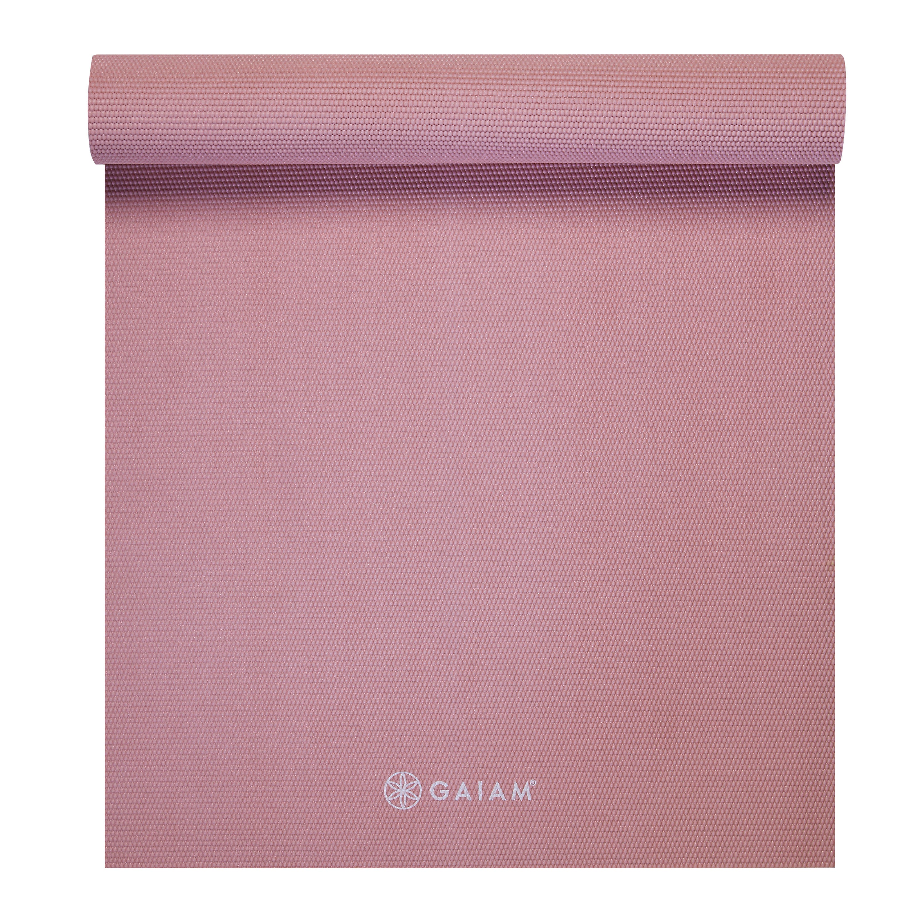 Gaiam Classic Solid Color Yoga Mat (5mm) Lilac top rolled